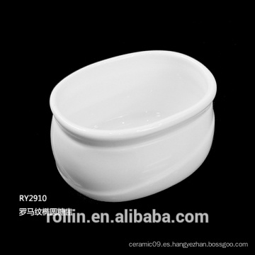 Porcelana blanca china de la cuenca del azúcar de la suciedad, porcelana de la cuenca del azúcar